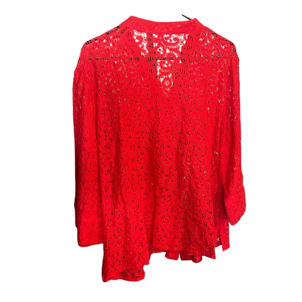 Ruby Rd. Red Lace Button-Down Shirt - image 2